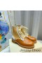 Jimmy Choo Cora Επίπεδες στρατιωτικές Μπότες των Γυναικών Μείγμα Δέρμα Με το JC Μονόγραμμα Καφέ