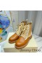 Jimmy Choo Cora Επίπεδες στρατιωτικές Μπότες των Γυναικών Μείγμα Δέρμα Με το JC Μονόγραμμα Καφέ