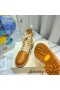 Jimmy Choo Cora Επίπεδες στρατιωτικές Μπότες των Γυναικών Μείγμα Δέρμα Με το JC Μονόγραμμα Καφέ