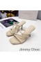 Jimmy Choo Ντιόσα 85 Τακούνια Διαφάνειες Γυναικών Δέρματος Με Το Λουρί Πλεγμένο Βερίκοκο