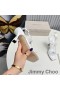 Jimmy Choo Indiya 85 Σανδάλια Γυναικών Δέρματος Nappa Με Το Κρύσταλλο Καρδιές Λευκό