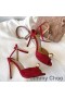 Jimmy Choo Σανδάλια Ελεφαντόδοντο Γυναικών Σουέτ Με Μαργαριτάρι Λεπτομέρεια Κόκκινο