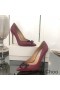 Jimmy Choo Love 100 Αντλίες Δέρματος Γυναικών Με το JC Έμβλημα της Βουργουνδίας