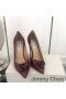 Jimmy Choo Love 100 Αντλίες Δέρματος Γυναικών Με το JC Έμβλημα της Βουργουνδίας
