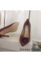 Jimmy Choo Love 100 Αντλίες Δέρματος Γυναικών Με το JC Έμβλημα της Βουργουνδίας