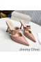 Jimmy Choo Magie 85 Μουλάρια Γυναικών Δέρματος Nappa Με C-Πόρπη Ροζ