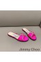 Jimmy Choo Minea Διαφάνειες Γυναικών Glitter Ύφασμα Με Αλυσίδα Κρυστάλλου Αυξήθηκε