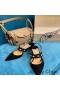 Jimmy Choo Ray 65 Slingback Γόβες Γυναικών Σουέτ Με Μαργαριτάρια Μαύρο