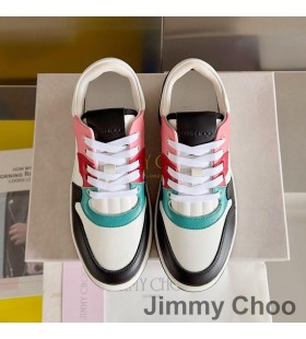 Jimmy Choo Florent M Αθλητικά Παπούτσια, Για Γυναίκες Μόσχων Δέρματος Με Τσου Γράμματα Λευκό/Μαύρο