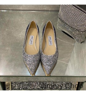 Jimmy Choo Love Διαμερίσματα Των Γυναικών Glitter Υποβαθμίσει Ύφασμα Μπλε/Γκρι