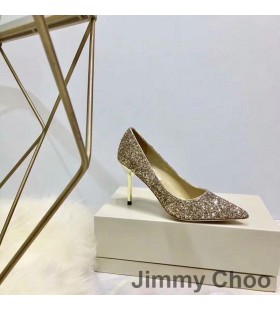 Jimmy Choo Love Αντλίες Γυναικών Glitter Υποβαθμίσει Ύφασμα Χρυσό